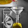 3Pcs Stainless Steel Funnel with 2Cleaning Brush 3Size Funnels Set Oil Jam Powder Funnel Kitchen Mini Funnel Set Kitchen Funnel