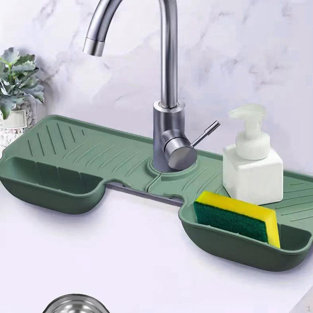 Silicone Sink Faucet Mat Behind Drip Drainage Reusable Protector Handle