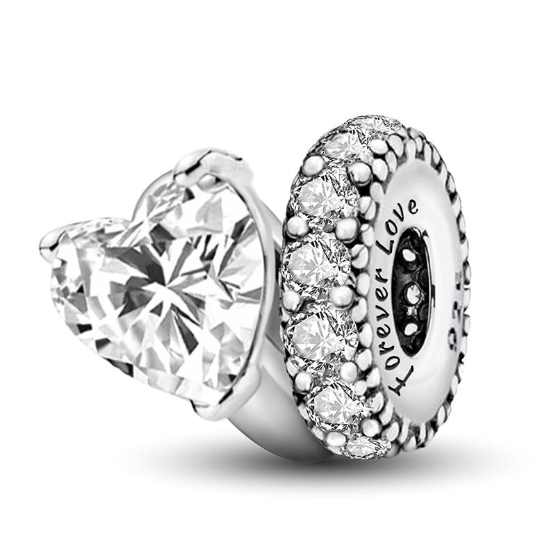 Copper Love Heart Series Safety Charms Bead Fit Diy Bracelet Necklace Making Gift Of High Quality Fine Jewelry