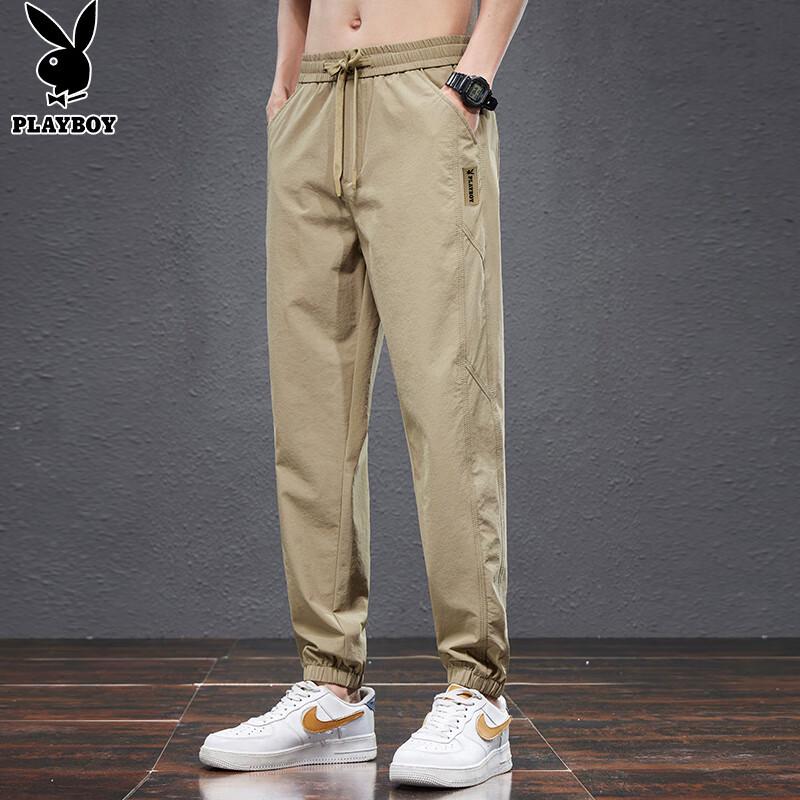 

Мужские укороченные повседневные гаремные брюки из ледяного шелка PLAYBOY 4XL