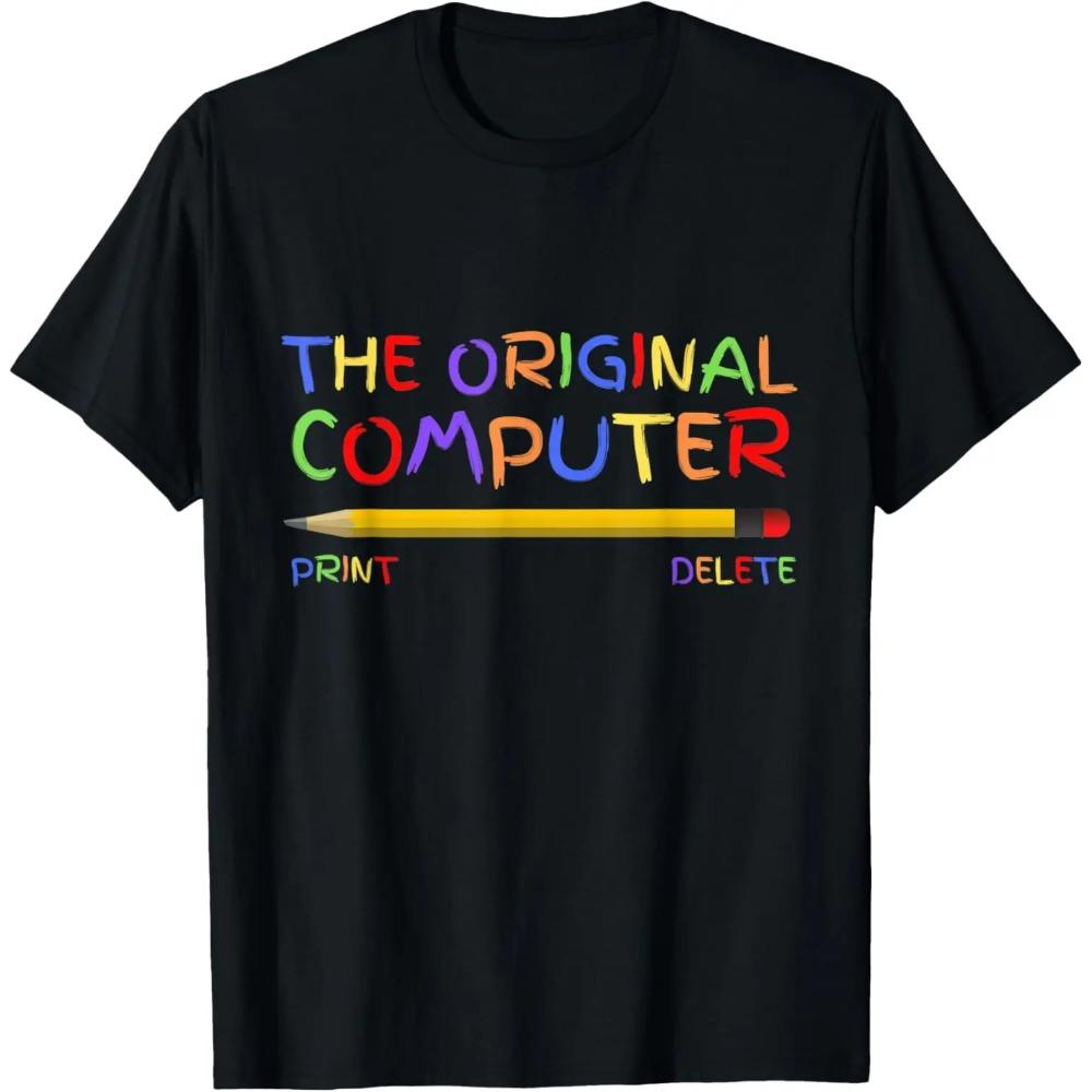 

Funny and Satirical Computer Programmer Pencil Pattern T-shirt Print Tshirt Women Clothing Fashion Streetwear Personality S