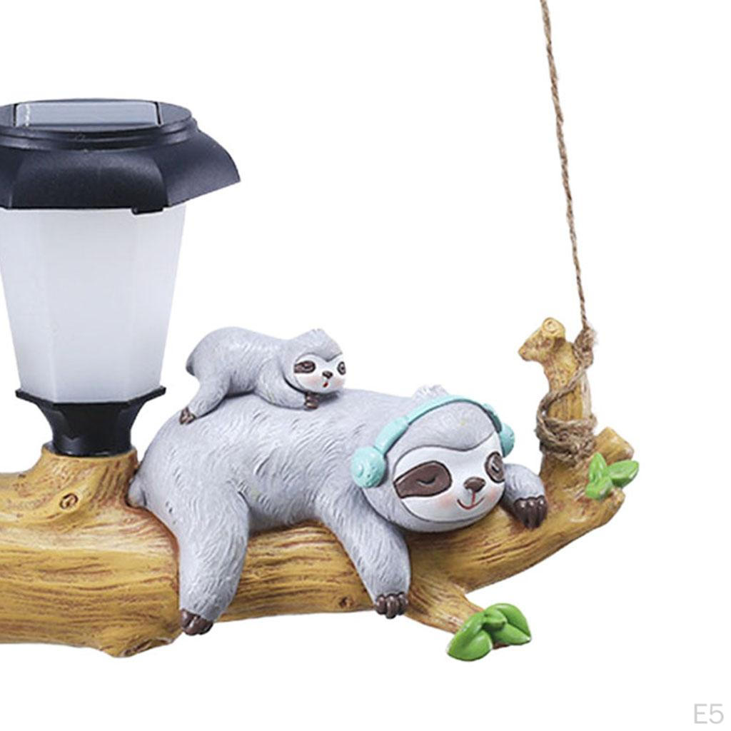Tierfigur Gartenanhänger Solar-LED-Leuchten Dekoration Miniaturgeschenk Harz Lebhaft