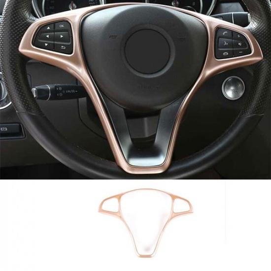ABS Rose Gold Steering Wheel Frame Cover Trim 1X For Benz E-Class W213 2016-2018