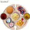 KEMORELA 1 Tavolo da Pranzo Portatile in Legno 30cm/24cm Tavolino Casual Vassoio Frutta Portabottiglie da Esterno Tavolo Pieghevole da Viaggio per Picnic