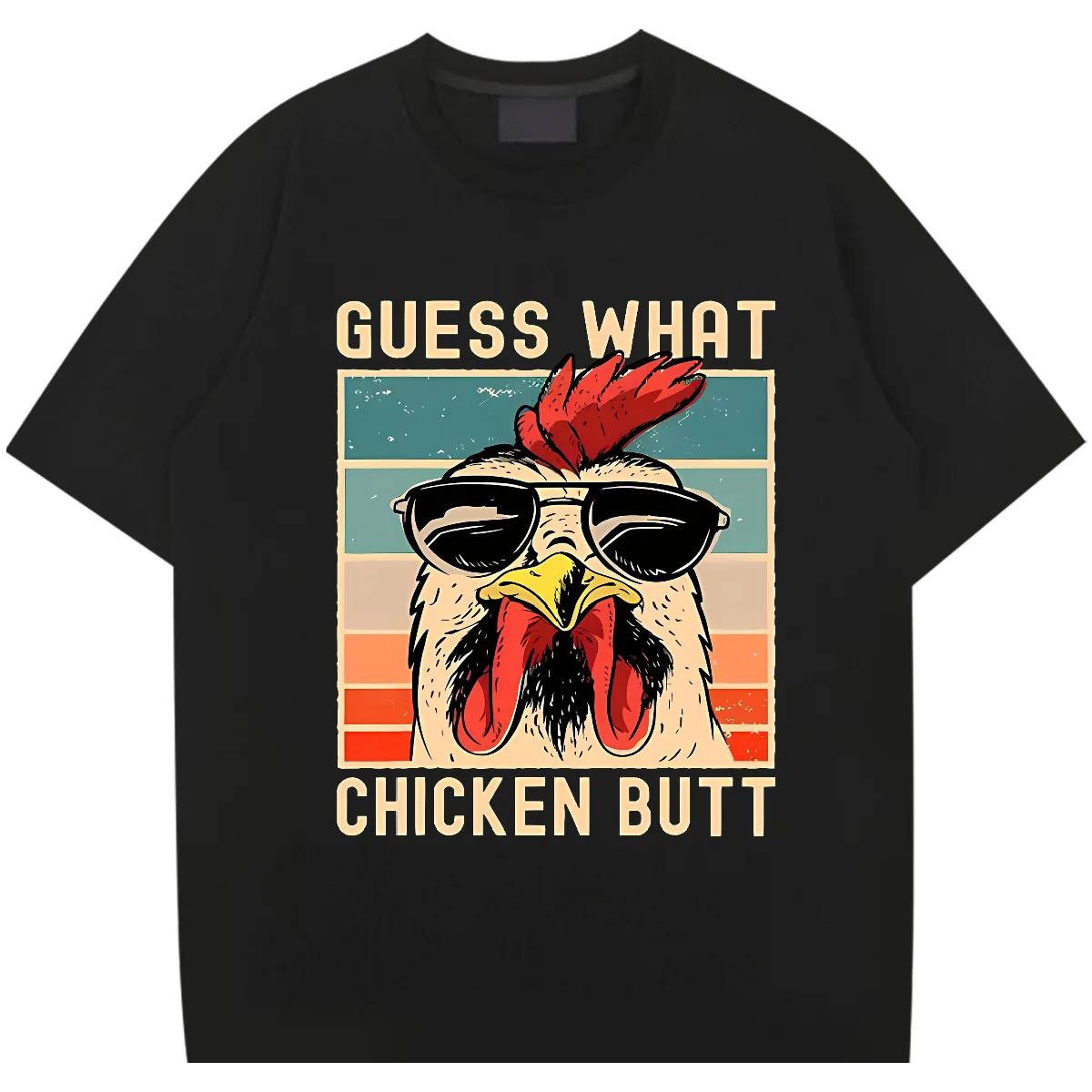 

Chicken Big Size Loose T Shirt American Retro For Men Tees High Quality Hip Hop T-shirt Loungewear Tops Comfy Stretchy Clothes XXXXXL чёрный