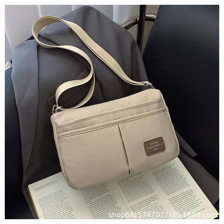 Large Capacity Bag Women's 2025 Casual Double Pocket Canvas Bag New Commuter Shoulder Bag Messenger Bag Women's Cloth Bag