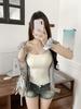 Gepolsterter Camisole im koreanischen Stil mit Tupfen – Vielseitig als Unter- oder Oberbekleidung