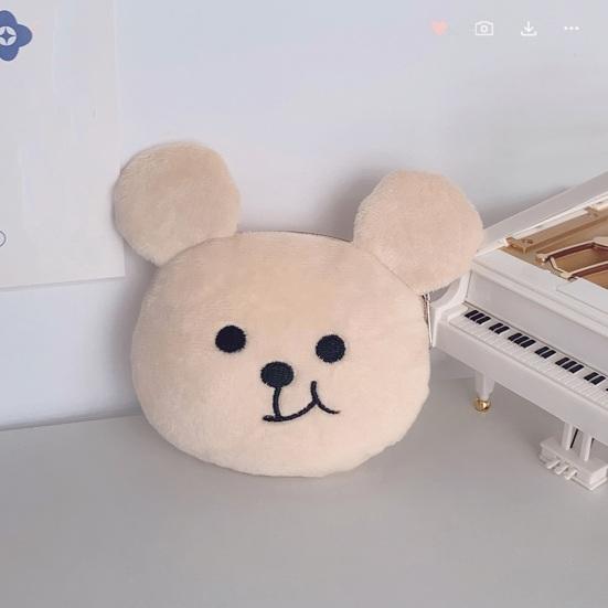 Geldbörse Cartoon Plüschbär Geldbörse Reißverschluss Kopfhörer Handy Lippenstift Änderungen Aufbewahrung Geldbörse Schultasche Umhängetasche Dekor Anhänger Plüschtier