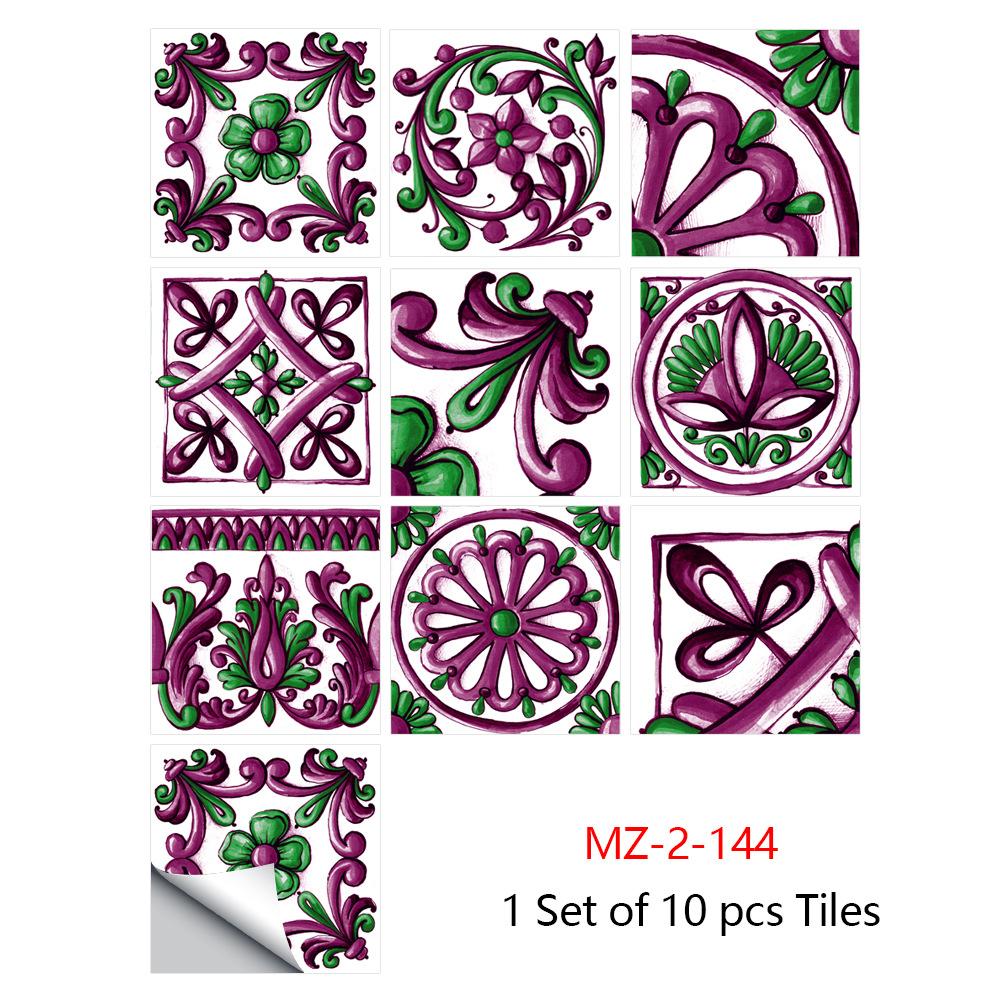 Panele Ścienne Mandala 10 szt. Samoprzylepne Naklejki z Płytkami Mozaikowymi Kwiatowymi Backsplash Kuchenny Usuwalny Wystrój Szafek
