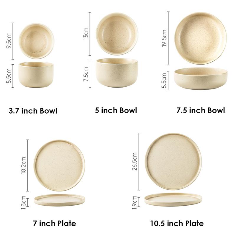 Nordic round dinner plate ceramic dinner plate plate cake Fruit salad plate steak soup bowl kitchen tableware dinner plates