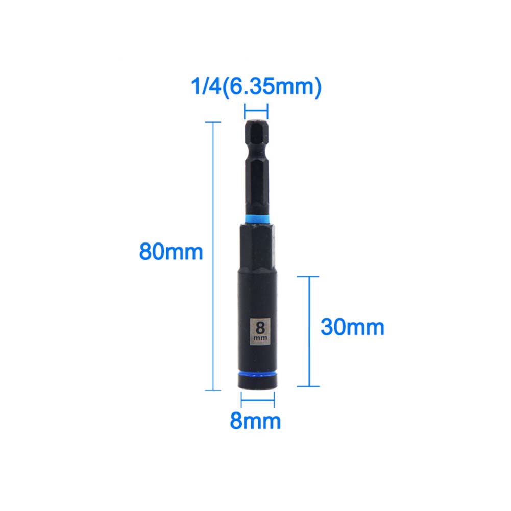 80mm Hex Socket Nut Driver Drill Bit Adapter 1/3/5pcs Socket Wrench Extension Sleeve 6/8/10/12/14mm Tools Socket Adapter