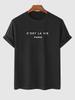 Herren T-Shirt aus 100% Baumwolle mit Buchstaben-Print, Lässiges Bequemes Kurzarm Rundhals T-Shirt, Herrenbekleidung