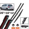 RHD LHD Front And Rear Wiper Blades For Peugeot 208 2012-2017 Windscreen Wipers Car Accessories Rubber