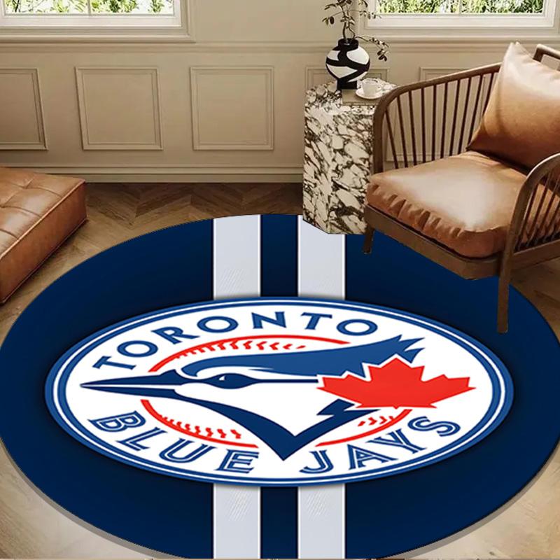 Blue Jays Logo Round mat, Anti-slip Circle Carpet Chair rug For livingroom,Bedroom, doormat home decor Gift Christmas Gifts