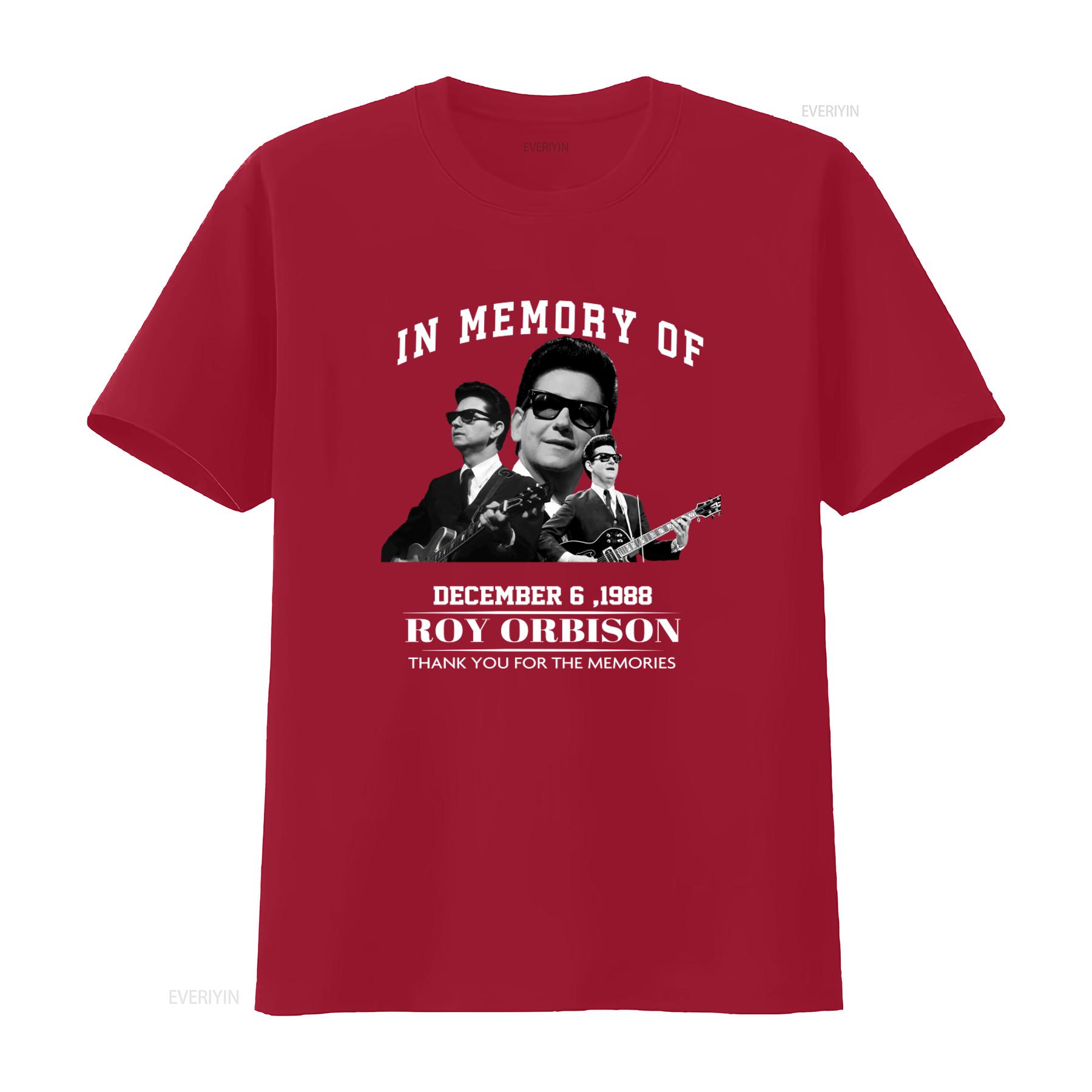 

Roy Orbison Tribute T Shirt In Memory Of December 6 1988 Thank You For The Memories Sizes S 5XL vintage Washed Casual S