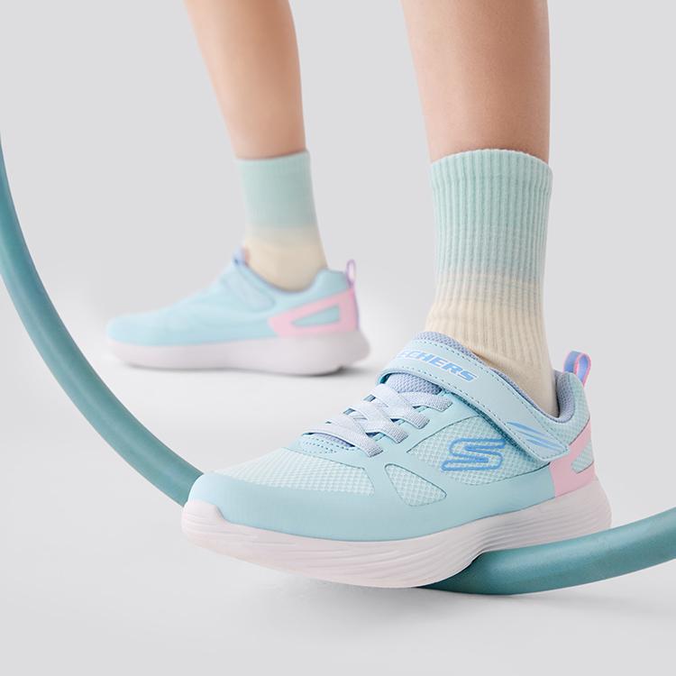 Skechers Girls Comfortable Versatile Classic Cute Dopamine Non-Slip Durable Low-Top Casual Shoes Kids sneaker Blue Pink 303852L-LBPK