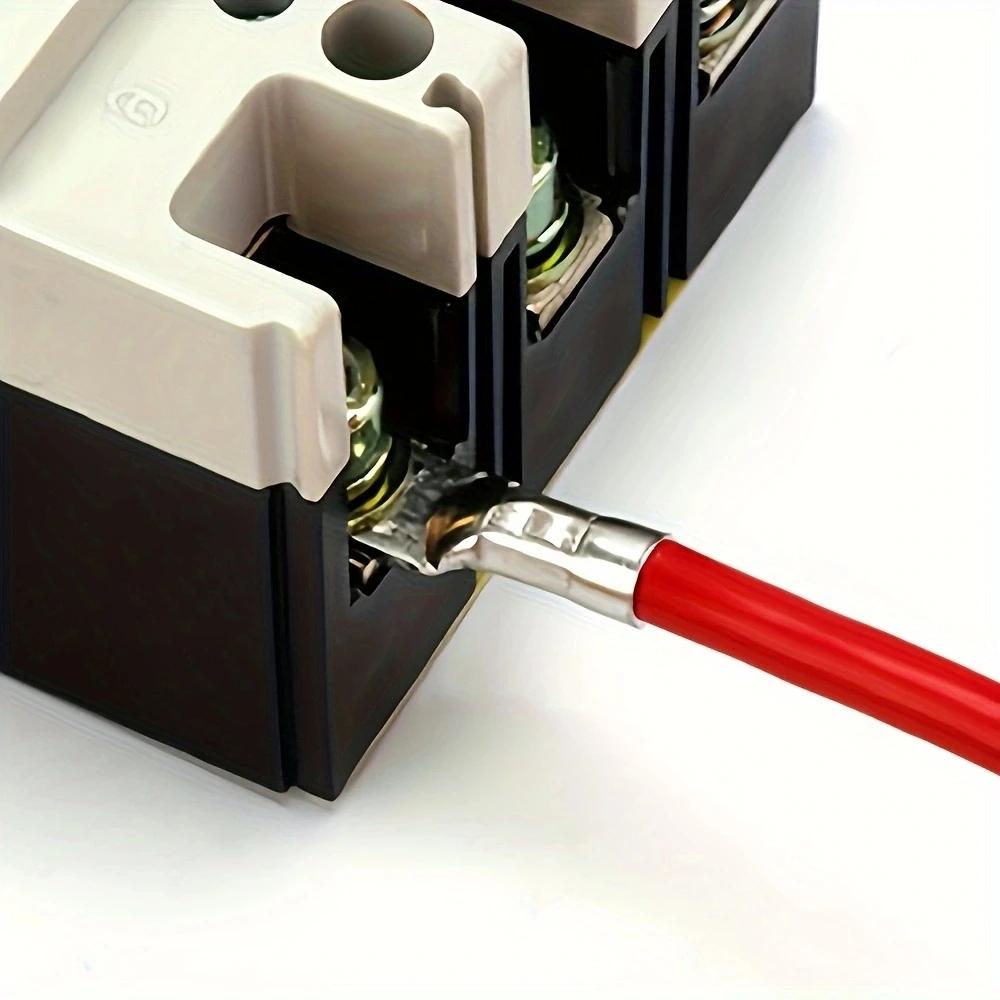 10pcs Cold-Pressed Copper Tab Wiring NoseTerminal Block Wire Connector Ground Lugs Terminal