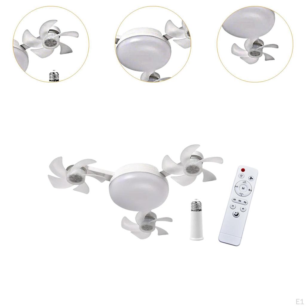 Ceiling Fan Light Dimmable Remote Control Adjustable Wind E27 Socket Pendant Lamp for Living