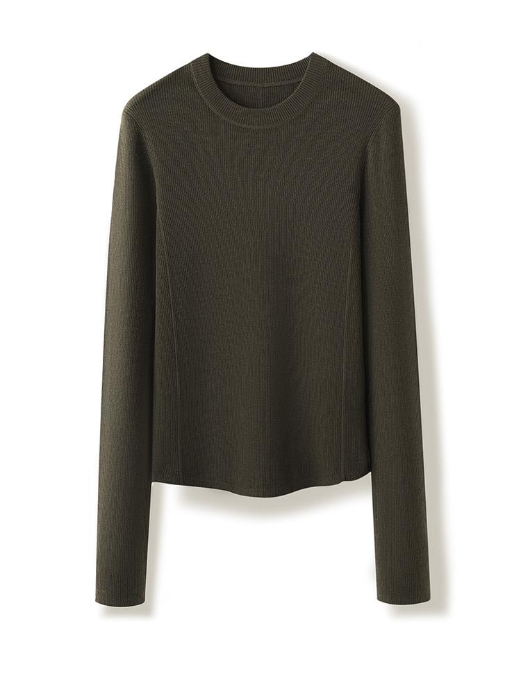 Women's Spring Slim Fit Merino Wool Pullover Sweater