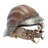 Medieval Style Warrior Helmet with Metal Rivets and Decorative Horned Jaw Guard Suitable for Role Play and Display