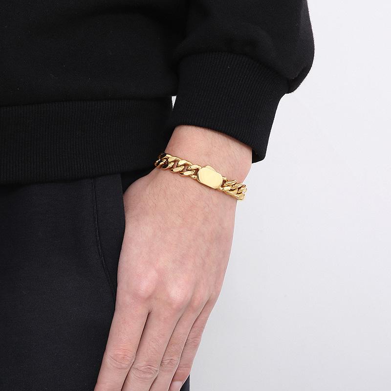 6/8/11mm Hip Hop Gold Color Multi Size Curb Cuban Chain Necklace Bracelet Men Women Stainless Steel Jewelry Thick Best Gift