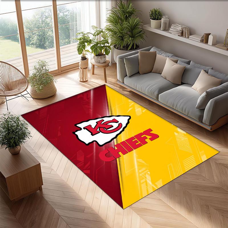 Tappeto in Velluto di Cristallo Kansas City Chiefs Morbido Anti?Tappetino Antiscivolo Comodo per Casa Soggiorno Camera da Letto Tappeto Decorativo