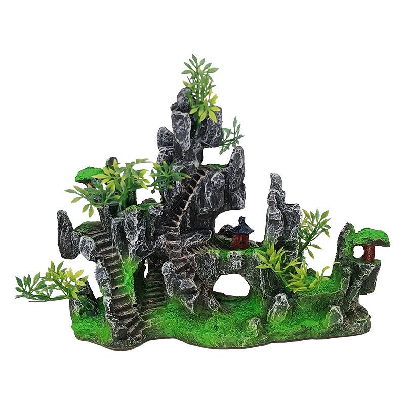 Popular Mountain Rock Fish Tank Decoration: Artificial Resin Craft for Aquarium Landscape