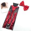 Shimmering Suspenders and Bowtie Set for Men with Metal Clip Comfortable and Popular Costume Braces for Party Gathering