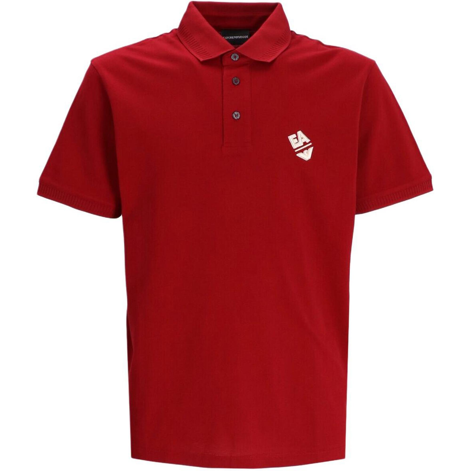 Emporio Armani Logo Print Straight Fit Short Sleeve Polo Shirt Men tops Red 3D1FE6-1JTKZ-03B7 S