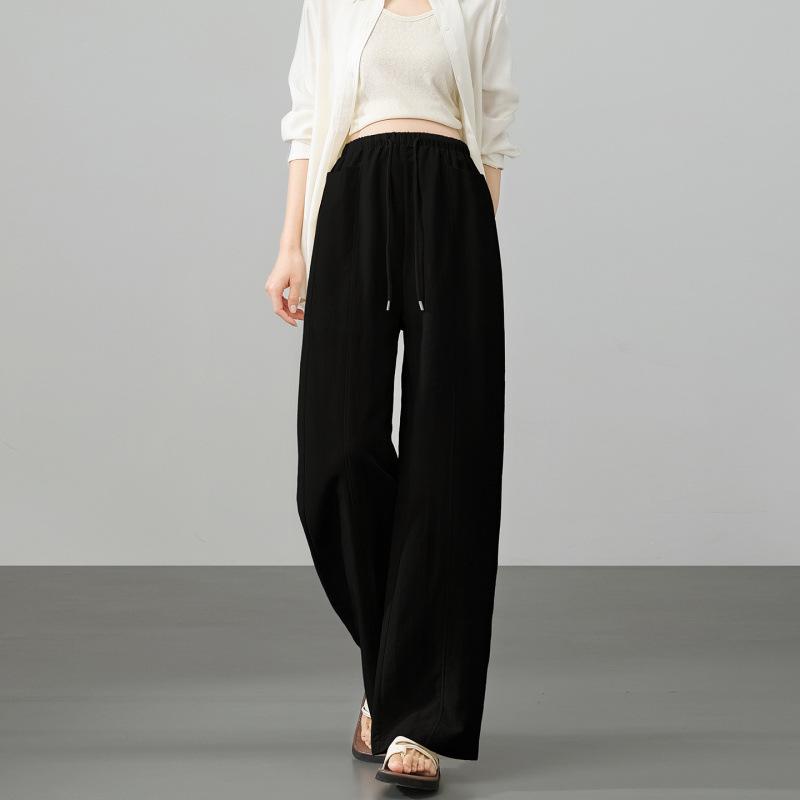 2026 New Linen Maternity Wide-Leg Pants - Spring & Summer Thin Style, No Belly Tightness, Long Pants L