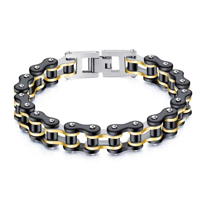 Mens Titanium Steel Cycling Bracelet With Geometric Asymmetrical Design Biker Safety Gear Accessory