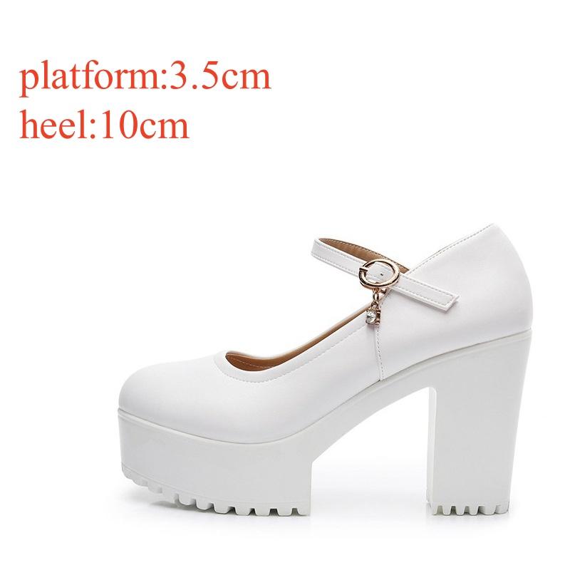 

10cm 14cm Small Size 32-43 Sexy Shallow Thick Chunky Platform Shoes Women 2026 Spring Block High Heels Shoes Dress Model Party 43
