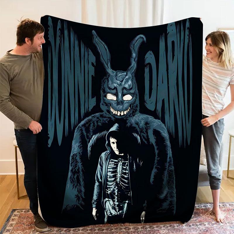 1Pc donniedarko Print Flannel Blanket, High quality Comfortable for All Seasons, Home Decor, Warmth and Comfort, Perfect for Christmas Gifts