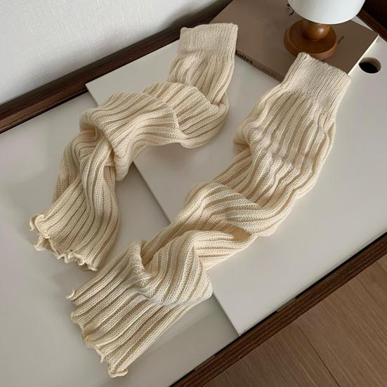 Knitted Scalloped Leg Warmers Women Cute Ribbed Scrunch Slouch Leg Warmers Retro Warm Winter Leg Sleeves for Party Dating Wear