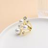 New Pearl Knuckle Open Rings for Women Multi Imitation Pearl Beads Crystal Engagement Rings Fingers Jewelry bague femme