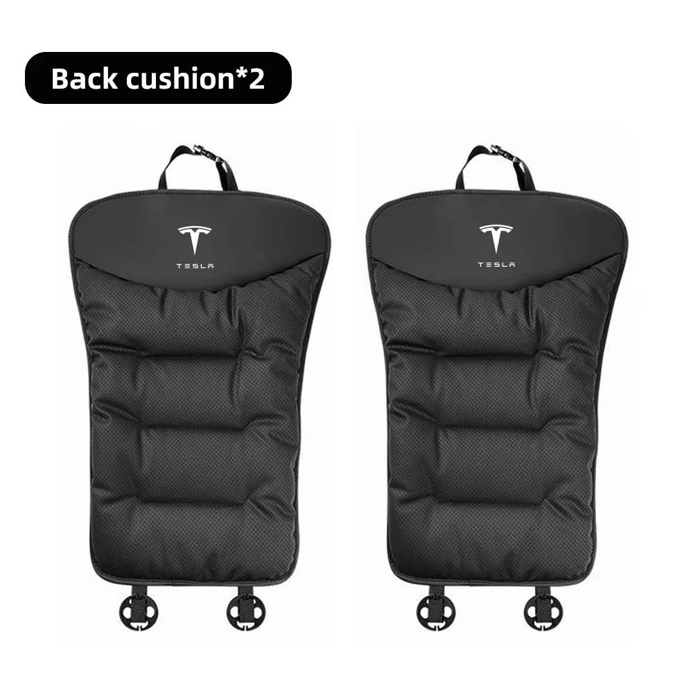 AMJ1 Car Seat Cushion Cover For Tesla Model 3 S X Y Juniper Cybertruck Breathable Nappa Leather Seat Protection Pad Car Accessories
