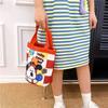 Cartoon Cute Animal Canvas Large-Capacity Handbag Women Bucket Totes Shopper Lunch Bags