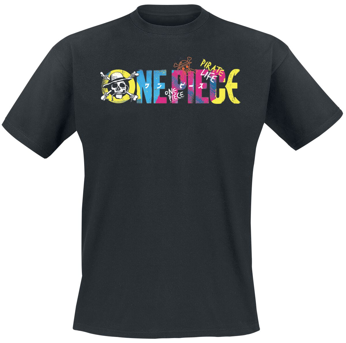 

One Piece Пиратская Жизнь Цветная Одежда Классический Комикс Футболка с Коротким Рукавом Летняя Мужская и Женская Парная Ретро Спортивная Одежда 4XL