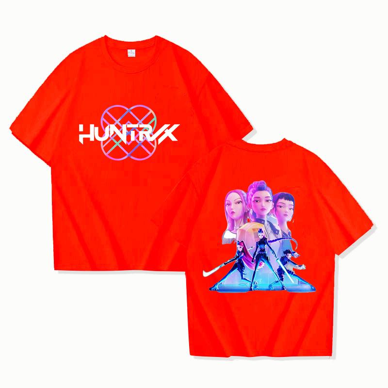 New Funny KPop Demon Hunters Printing T Shirt Unisex Short Sleeve O Neck Summer Casual KPop Harajuku T-shirt Top Tee