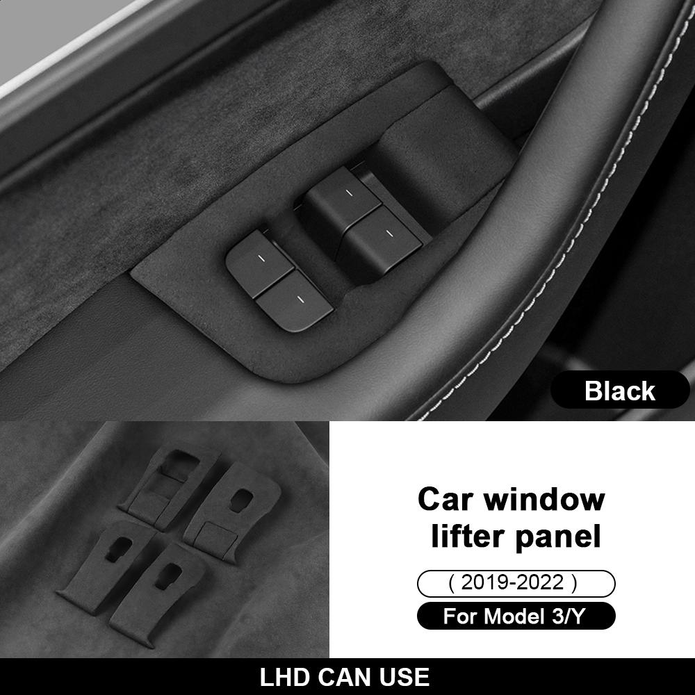 

Italy Super Suede Trim Cover for Tesla Model 3 2020-2025 Model Y 2020-2025 Car Window Control Switch Lift Button Accessories чорний