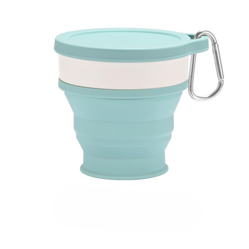 

Портативная и складная силиконовая кофейная чашка для путешествий на открытом воздухе, силиконовая спортивная чашка для воды, телескопическая кружка 220L светло-синий