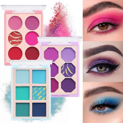 Make-up Nieuw mat zeskleurig oogschaduwpalet Waterdichte en zweetbestendige, niet-vlekkende gekleurde oogschaduw