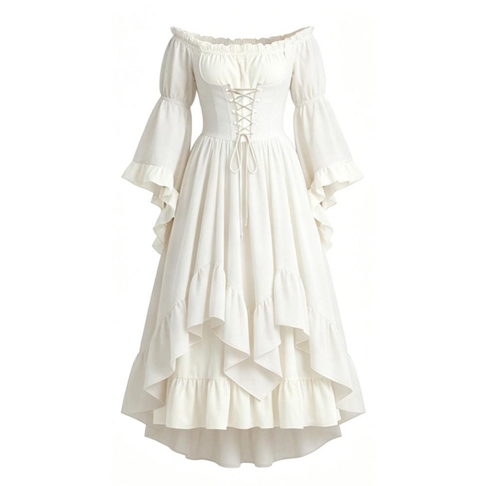 Medieval Dress Court Renaissance European And American Vintage Costume Puff-sleeve Waist-cinched Dresses Halloween Costume