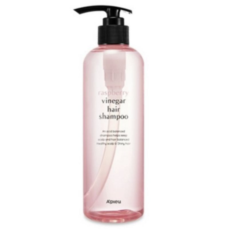 A PIEU Raspberry Vinegar Hair Shampoo 500ml – pH-Balancing Moisturizing Shampoo for Oily Scalp & Shiny Hair 1pcs