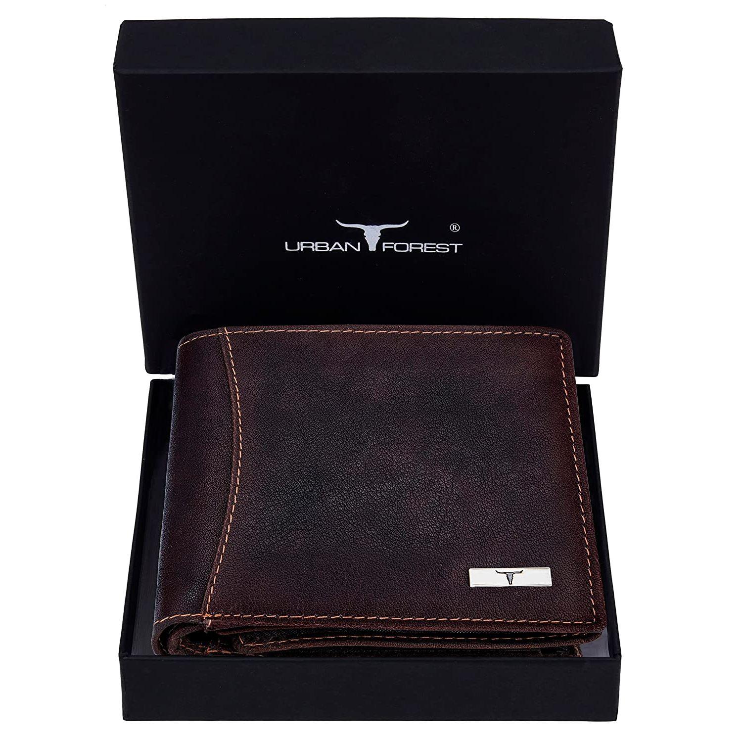 

Кожаный бумажник с блокировкой RFID для мужчин темно-коричневого