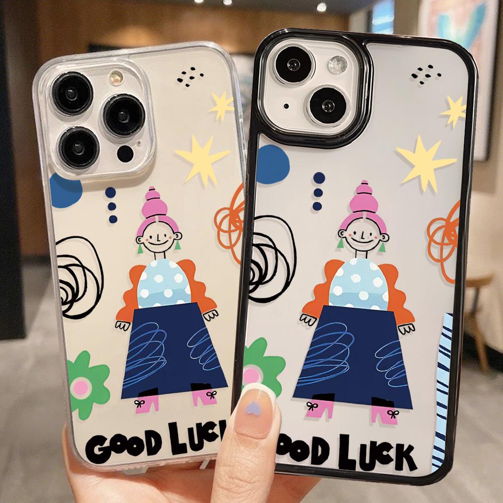 Acrylic Phone Case for iPhone 11 12 13 14 Pro 12 14 16 Pro Max for Samsung A16 A36 A56 S24 FE High-quality Painted Anti-fall Mobile Phone Case