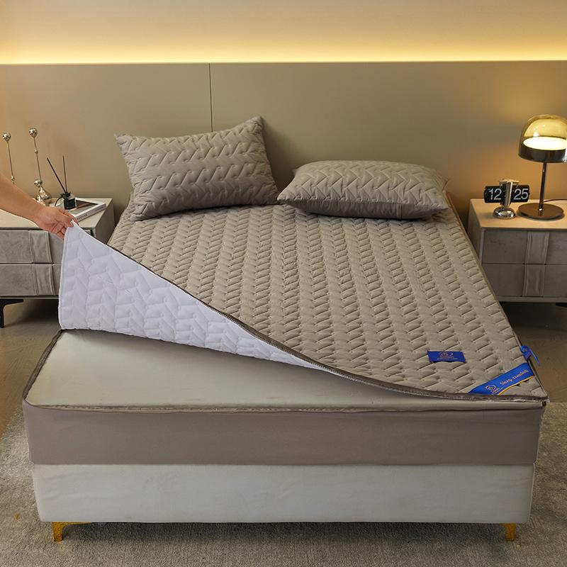 Blue Waterproof Mattress Cover Zipper Bed Covers Thicken Fitted Sheet All Inclusive Bedsheet Yatak örtüsü(Pillowcase Need Order)