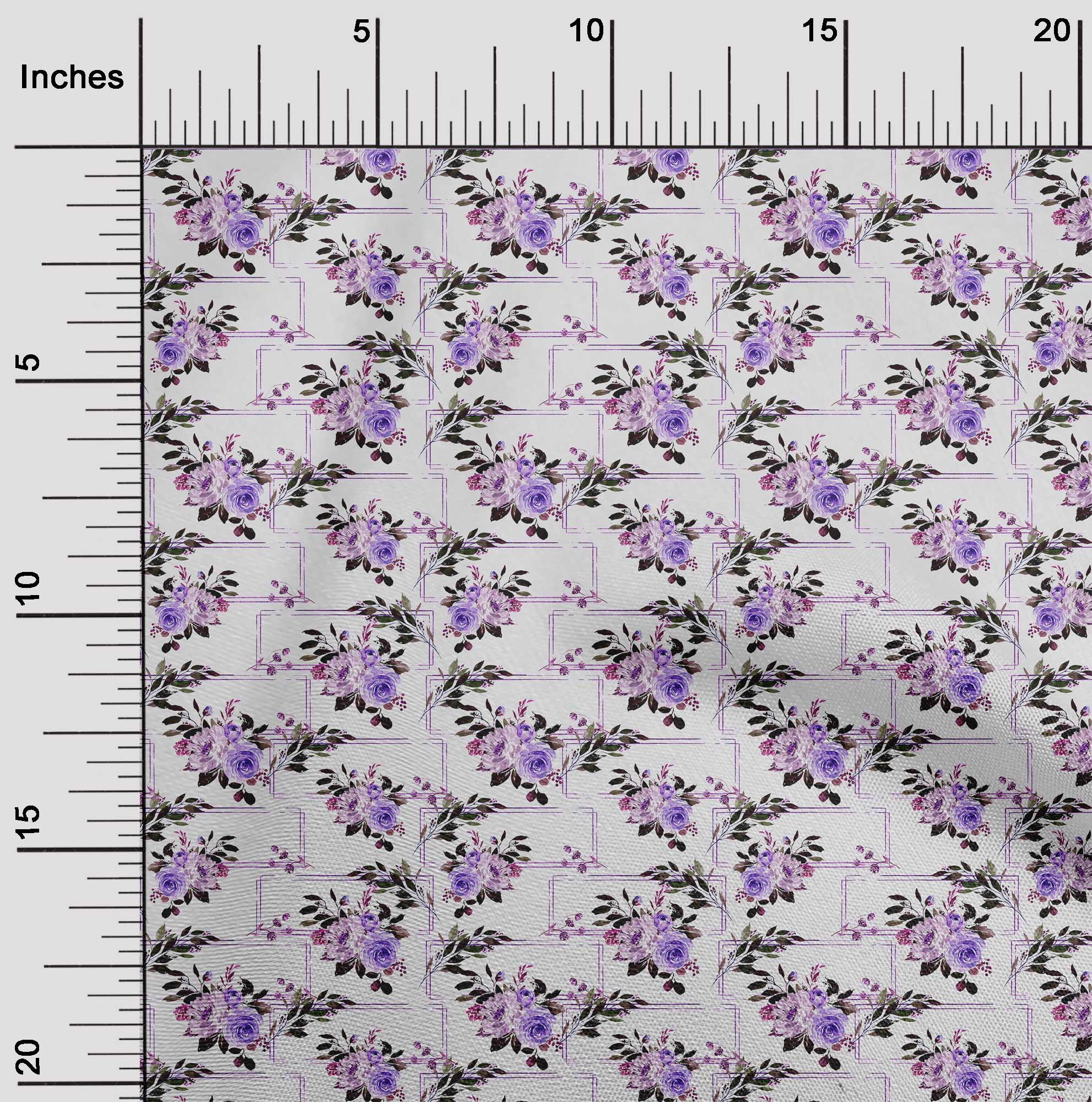 

oneOone Бавовняна гнучка світло-рожева тканина Квіткові матеріали для стьобання Тканина для шиття з принтом у дворі 40 дюймів 42 Inch Wide - Viscose Chiffon фіолетовий