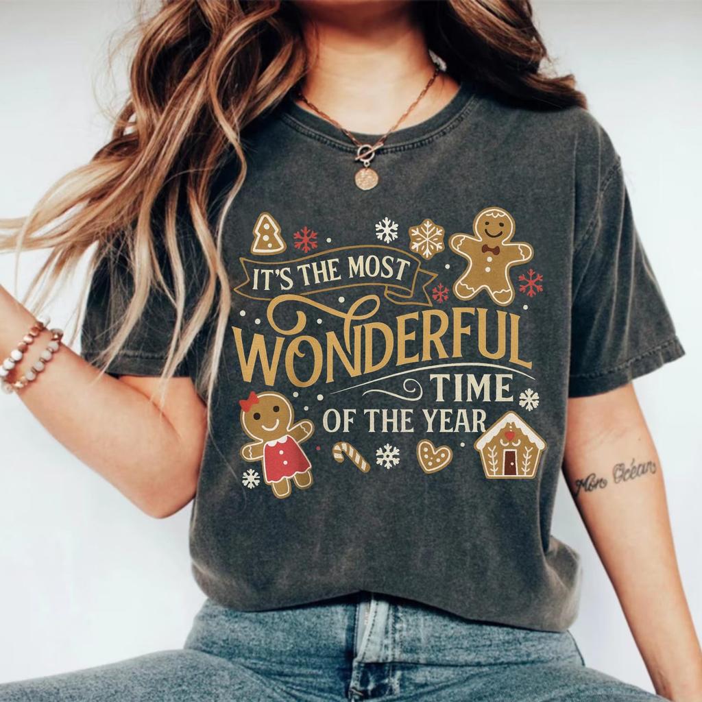 Comfort Colors Gingerbread Christmas Shirt: Retro Holiday Tee