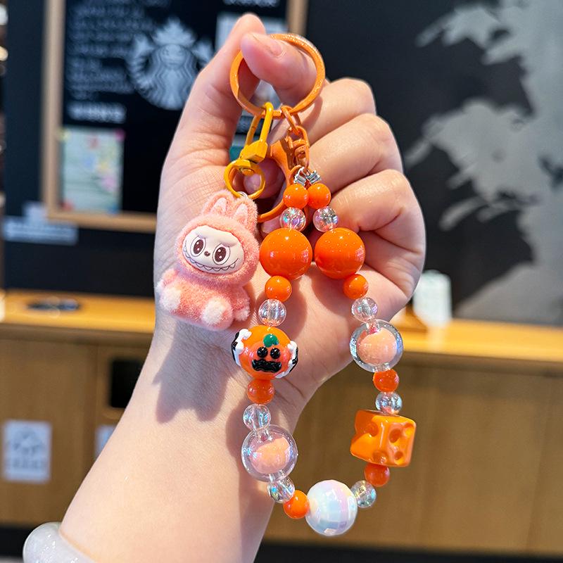 

Креативный мультяшный брелок с бусинами и шнурок для телефона - Милый кулон для школьных сумок, машин и подарков